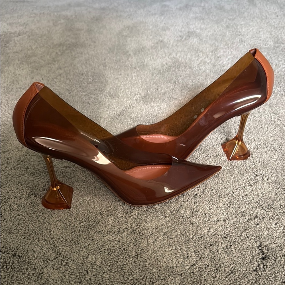 Amina Muaddi Ami Glass Heels